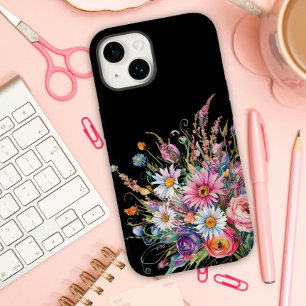 Cute black wildflower Case-Mate iPhone 14 case