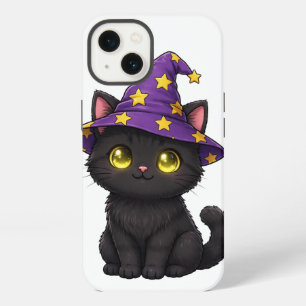 Cute Black Witch Cat Halloween Phone Case Spooky