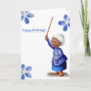 Cute Black Woman Grandma Happy Birthday Card