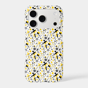 Cute black yellow football silhouette pattern