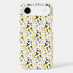 Cute black yellow football silhouette pattern