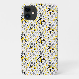 Cute black yellow football silhouette pattern Case-Mate iPhone case