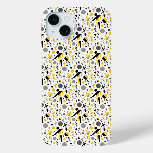 Cute black yellow football silhouette pattern Case-Mate iPhone case (Back)