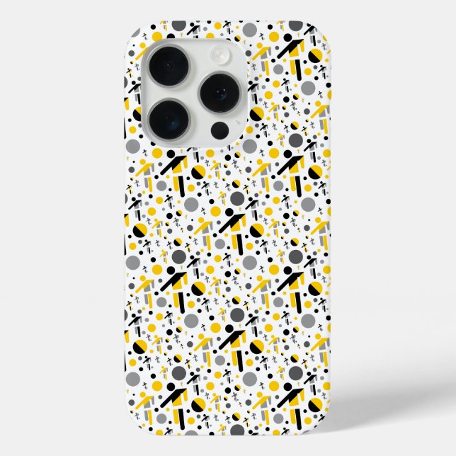 Cute black yellow football silhouette pattern Case-Mate iPhone case (Back)