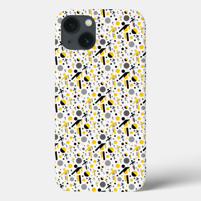 Cute black yellow football silhouette pattern Case-Mate iPhone case (Back)