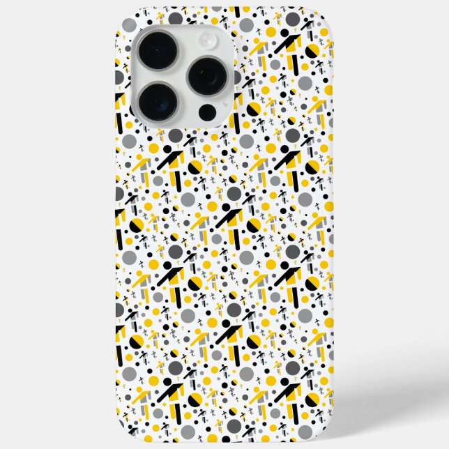 Cute black yellow football silhouette pattern Case-Mate iPhone case (Back)