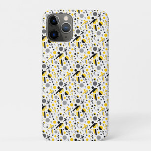 Cute black yellow football silhouette pattern Case-Mate iPhone case