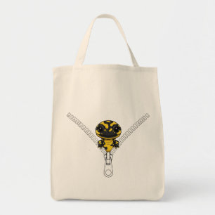 Cute Black Yellow  Salamander Peek Tote Bag