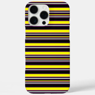 Cute black yellow stripes iPhone 16 pro max case