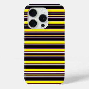 Cute black yellow stripes iPhone 15 pro case