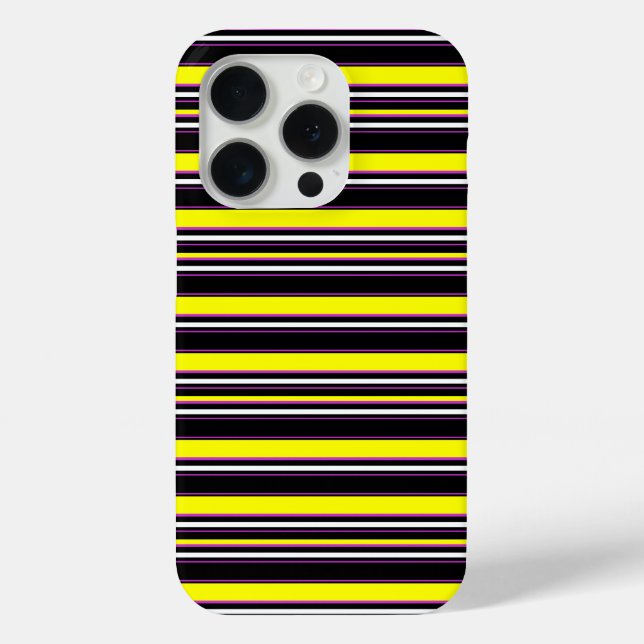 Cute black yellow stripes Case-Mate iPhone case (Back)