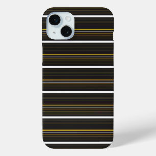 Cute black yellow stripes iPhone 15 mini case