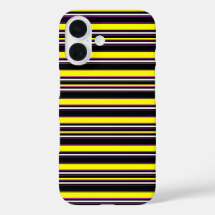 Cute black yellow stripes iPhone 16 case