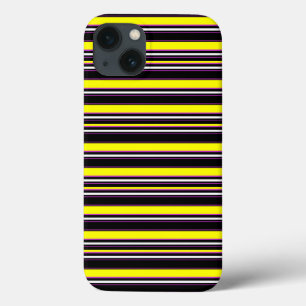 Cute black yellow stripes iPhone 13 case