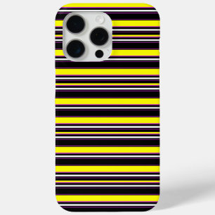 Cute black yellow stripes iPhone 15 pro max case
