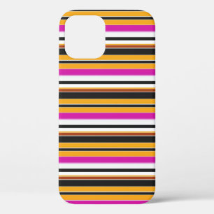 Cute black yellow stripes iPhone 12 case