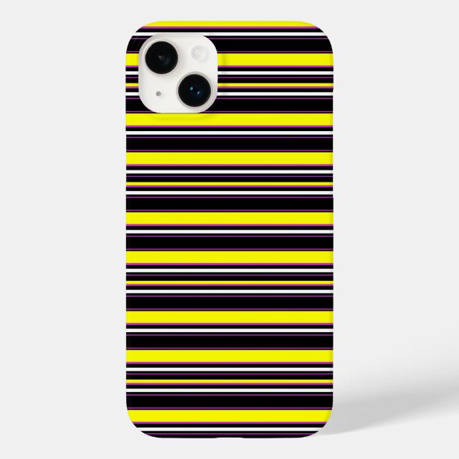 Cute black yellow stripes Case-Mate iPhone case (Back)