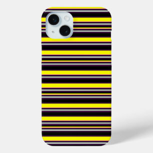 Cute black yellow stripes iPhone 15 mini case