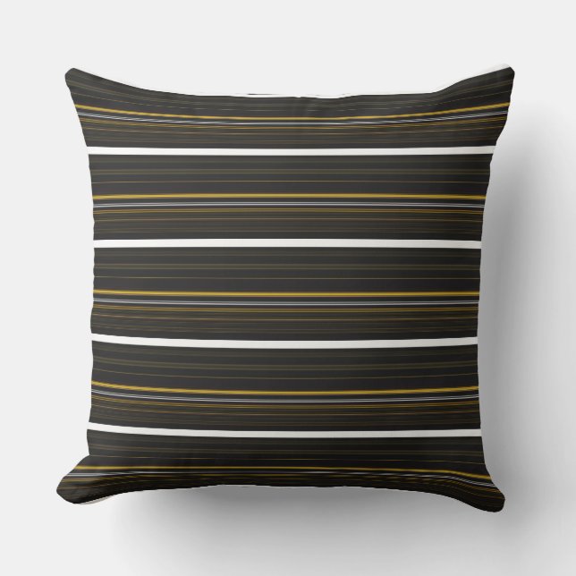 Cute black yellow stripes cushion (Front)
