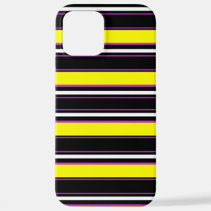 Cute black yellow stripes iPhone 12 pro max case