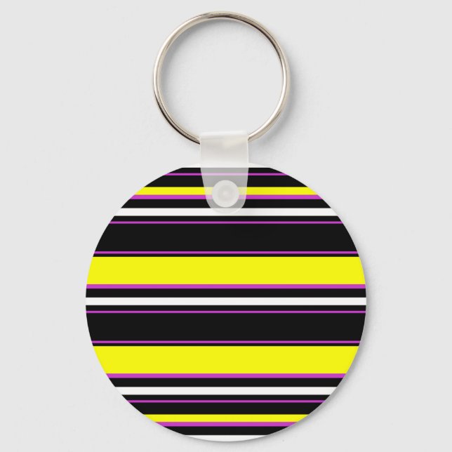 Cute black yellow stripes key ring (Front)