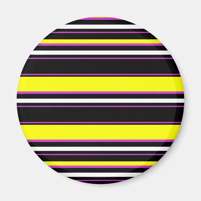 Cute black yellow stripes magnet (Front)