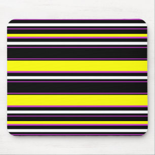 Cute black yellow stripes mouse pad