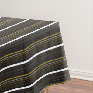 Cute black yellow stripes tablecloth