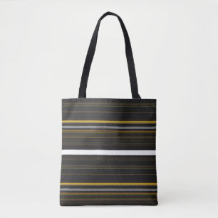Cute black yellow stripes tote bag