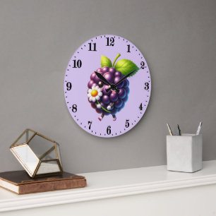 Cute blackberry lovers kitchen  large clock