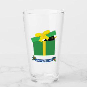 Cute Blackbird Peeking Out Of A Gift Box Glass