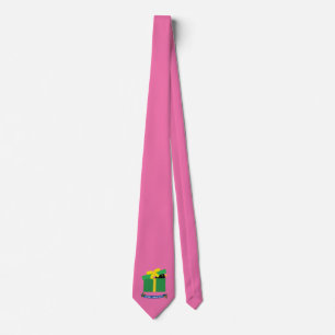 Cute Blackbird Peeking Out Of A Gift Box Tie