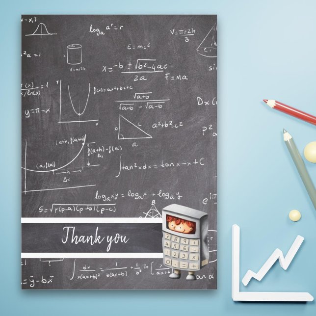 Cute Blackboard Math Equations Kids Thank You Card (Creator Uploaded)