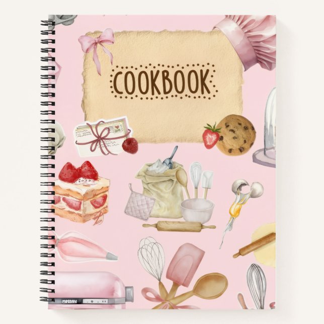 Cute Blank Cookbook to Write Recipes Notebook (Front)