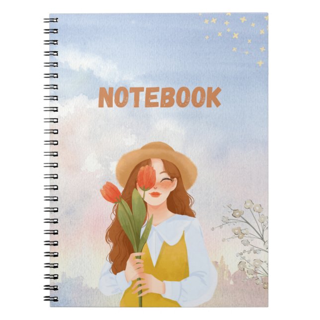 Cute Blank Lined Notebook for Notes, Writing  (Front)