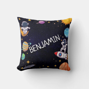 Cute Blast Off Theme Any Age Name Cushion