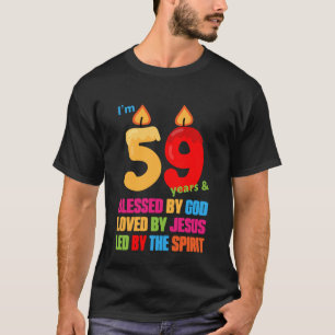 Cute Blessed by God for 59 Years Birthday Candle T-Shirt