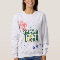 Cute Blessed Lucky Irish Quote Green Typography