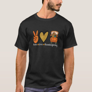 Cute Blessed Thanksgiving Costume Peace Love Thank T-Shirt