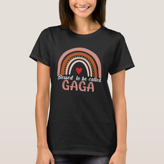 Cute Blessed To Be Called Gaga Rainbow Women Mothe T-Shirt (Front)