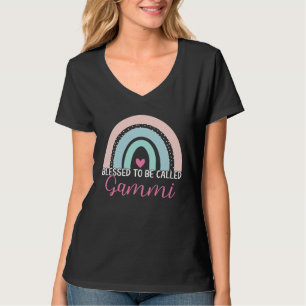 Cute Blessed To Be Called Gammi Boho Rainbow Mom G T-Shirt