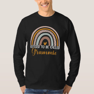 Cute Blessed To Be Called Grammie Boho Rainbow Mot T-Shirt