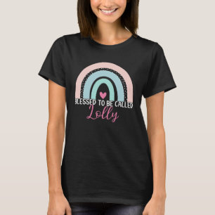 Cute Blessed To Be Called Lolly Boho Rainbow Mom G T-Shirt