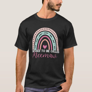 Cute Blessed To Be Called Meemaw Rainbow Mum Grand T-Shirt