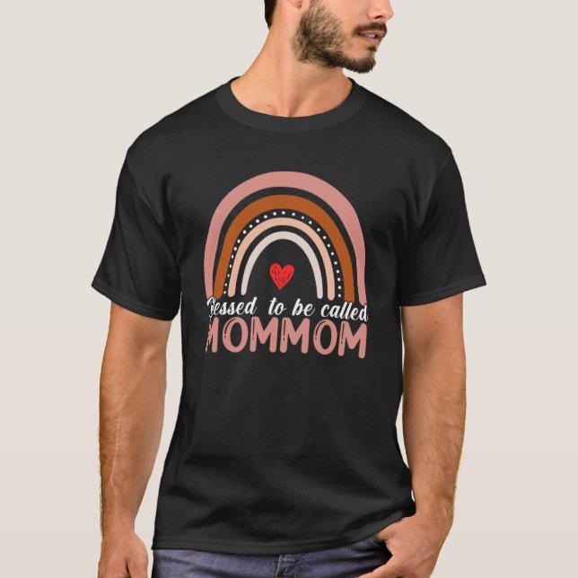 Cute Blessed To Be Called Mommom Rainbow Women Mot T-Shirt (Front)