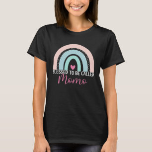 Cute Blessed To Be Called Momo Boho Rainbow Mom Gr T-Shirt