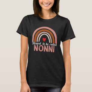 Cute Blessed To Be Called Nonni Rainbow Women Moth T-Shirt