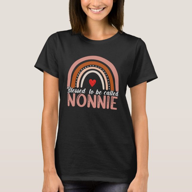Cute Blessed To Be Called Nonnie Rainbow Women Mot T-Shirt (Front)