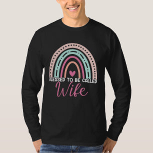 Cute Blessed To Be Called Wife Rainbow Mom Grandma T-Shirt