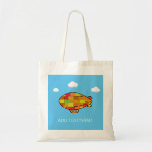 Cute Blimp Balloon In Blue Sky Tote Bag
